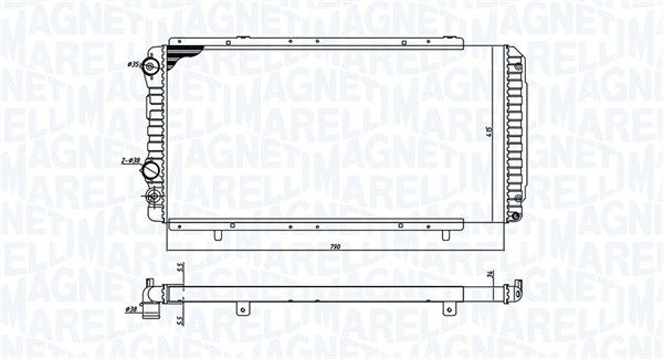 MAGNETI MARELLI Радиатор, охлаждение двигателя 350213707000